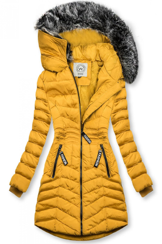 Žltá zimná bunda FASHION