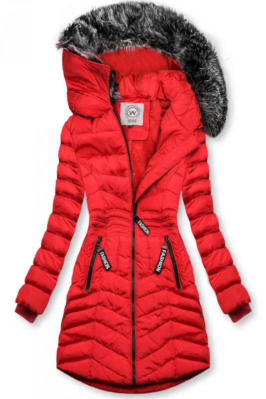 Červená zimná bunda FASHION