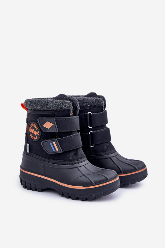 Čierne zimné snehule na suchý zips z ekokože