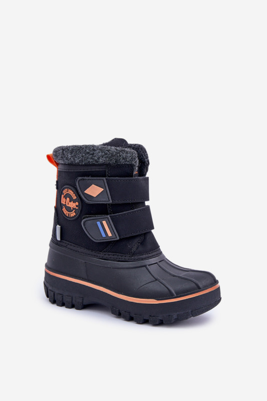 Čierne zimné snehule na suchý zips z ekokože