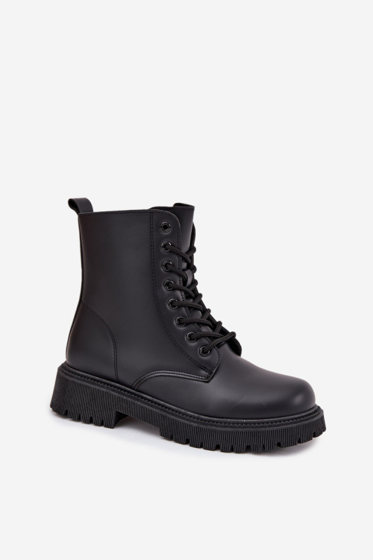 Čierne zateplené členkové workery na zips