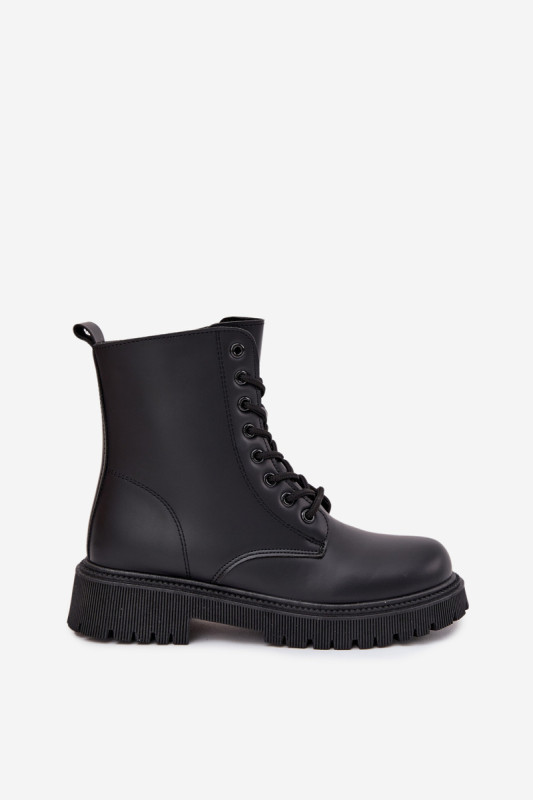 Čierne zateplené členkové workery na zips