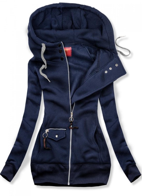 Tmavomodrá mikina na zips