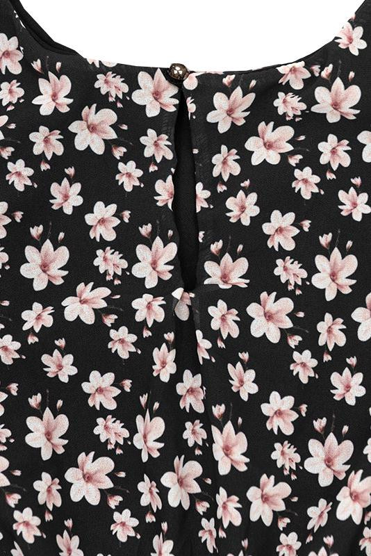 Ľahké letné šaty s kvetinovou potlačou čierne