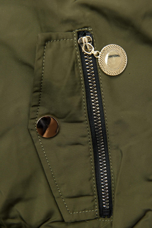 Khaki zimná obojstranná bomber bunda