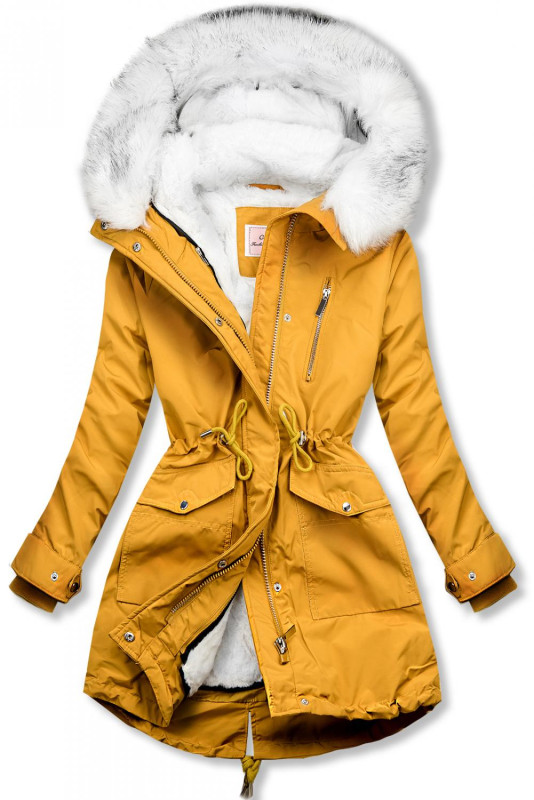 Parka s odnímateľnou podšívkou mustard
