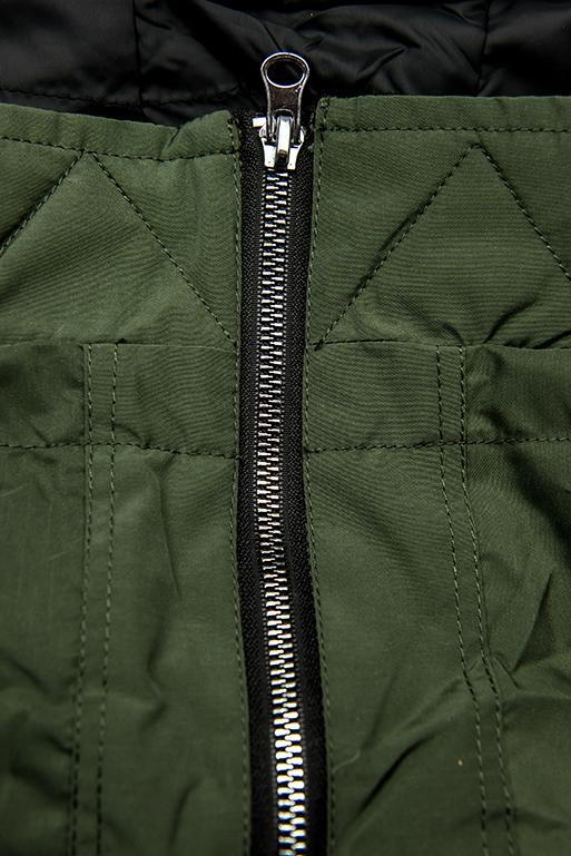 Obojstranná jarná parka khaki/čierna