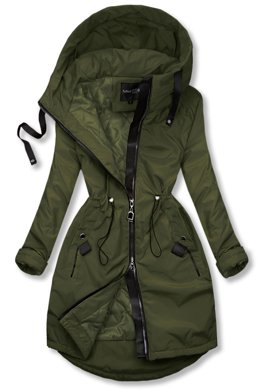 Khaki prechodný plášť/parka