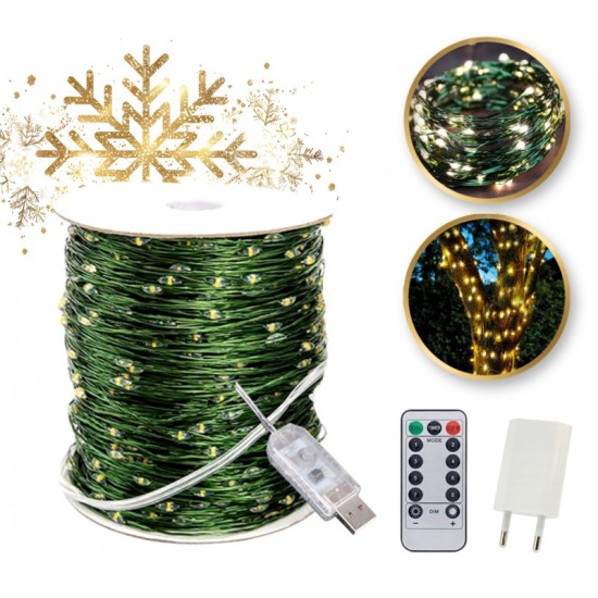 Vianočné svetlá - 500 LED, 50m, teplá biela