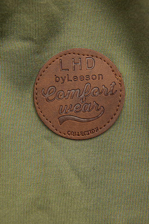 Khaki mikina s tvarovaným pásom