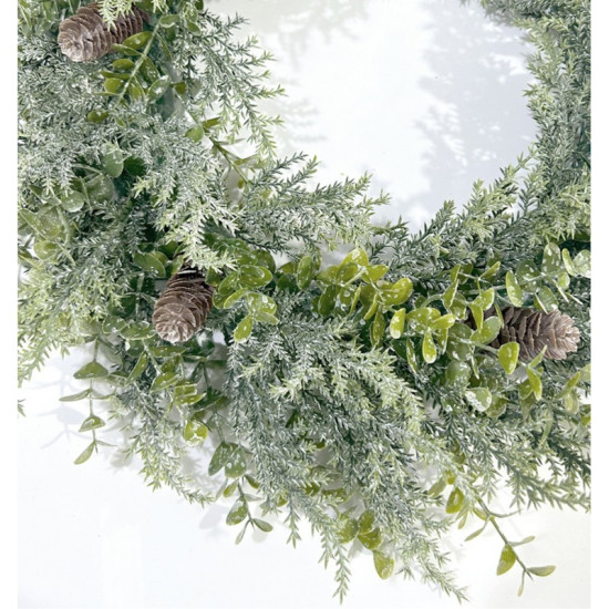 Vianočný veniec na dvere, naturálna zelená, 38 cm