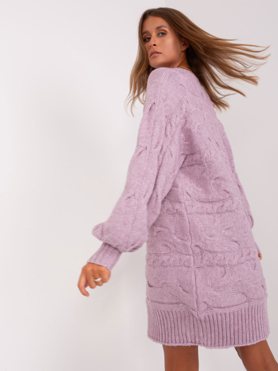 Svetlofialové oversize pletené šaty/pulóver