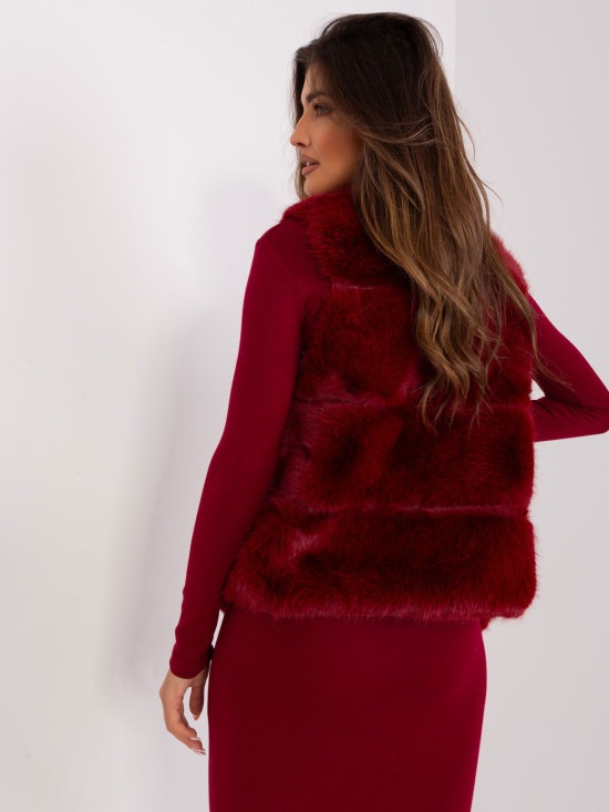 Bordová asymetrická dámska vesta