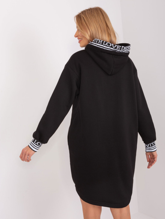 Čierne mikinové oversize šaty