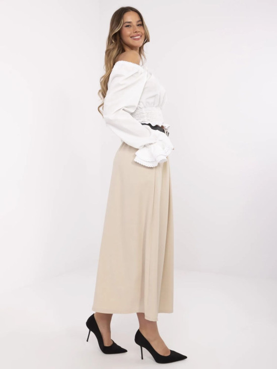 Elegantná maxi sukňa v béžovej farbe