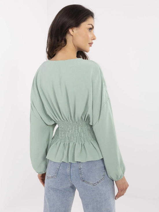 Elegantná blúzka v pistáciovej farbe