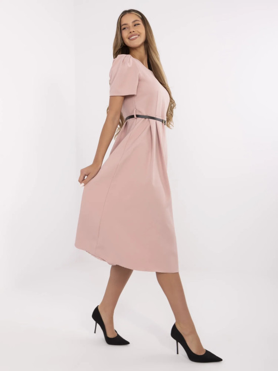 Elegantné midi šaty v staroružovej