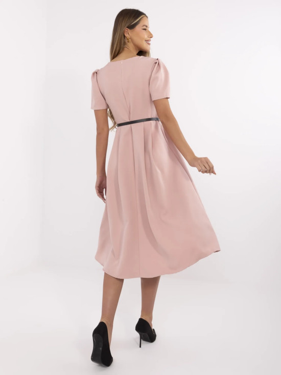 Elegantné midi šaty v staroružovej