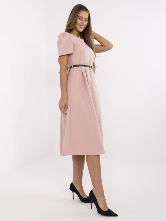 Elegantné midi šaty v staroružovej