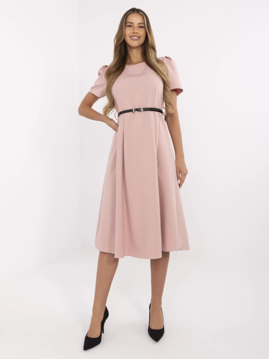 Elegantné midi šaty v staroružovej