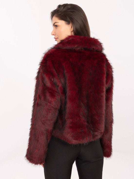 Elegantná bordová zimná bunda