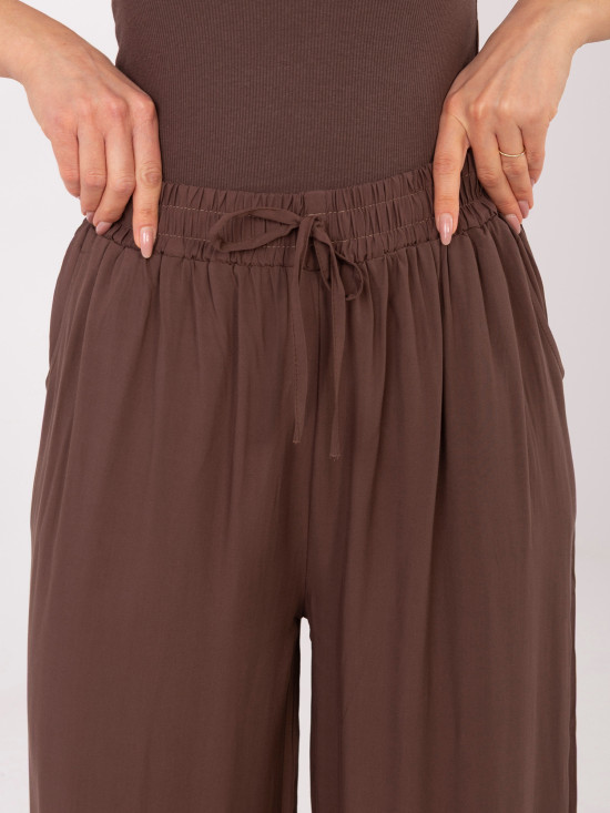Hnedé palazzo nohavice z viskózy