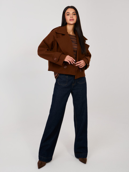 Hnedé pruhované bavlnené tričko s krátkym rukávom