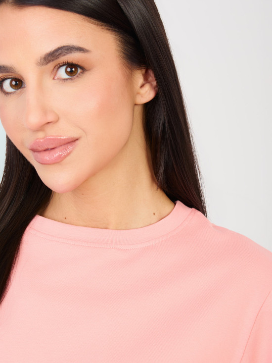 Dámske bavlnené tričko v marhuľovej farbe