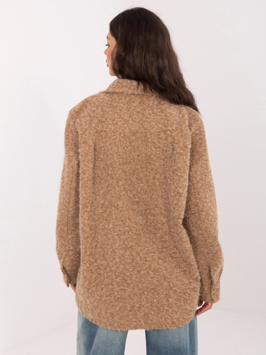 Štýlová camel bunda s golierom