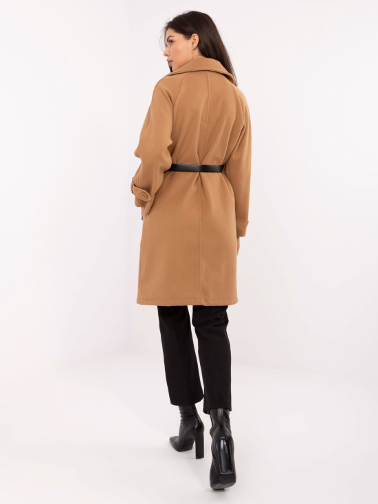 Elegantný prechodný kabát v camel farbe