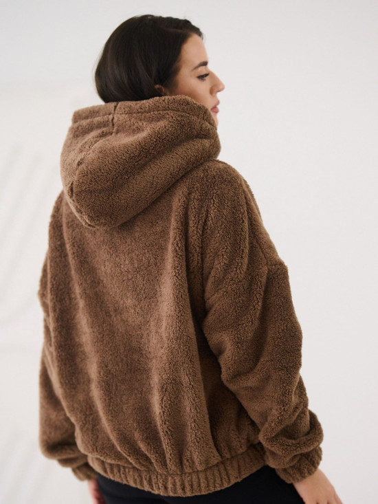 Béžová mikina s kapucňou a vreckom