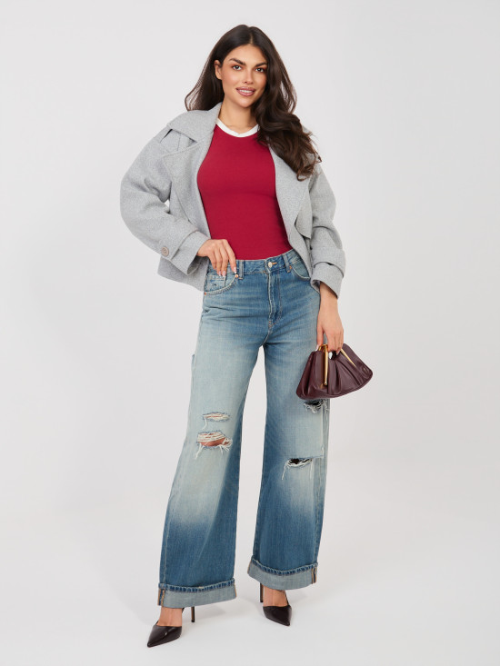 Krátky červený bavlnený top bez rukávov