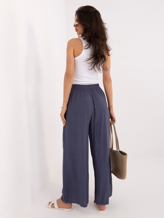 Dámske palazzo nohavice z viskózy, tmavomodré