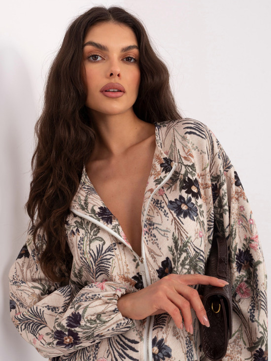 Čierna kvetinová bomber bunda