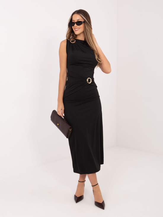 Čierne elegantné midi šaty