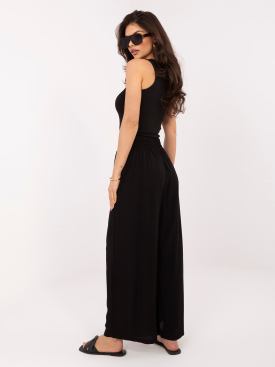 Čierne palazzo nohavice z viskózy