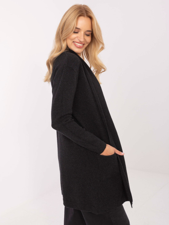 Elegantný čierny kardigán