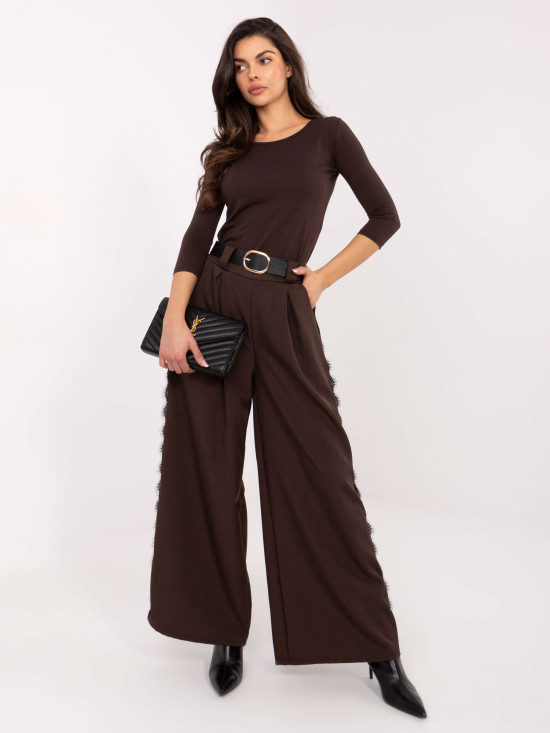 Hnedá bavlnená blúzka s 3/4 rukávom