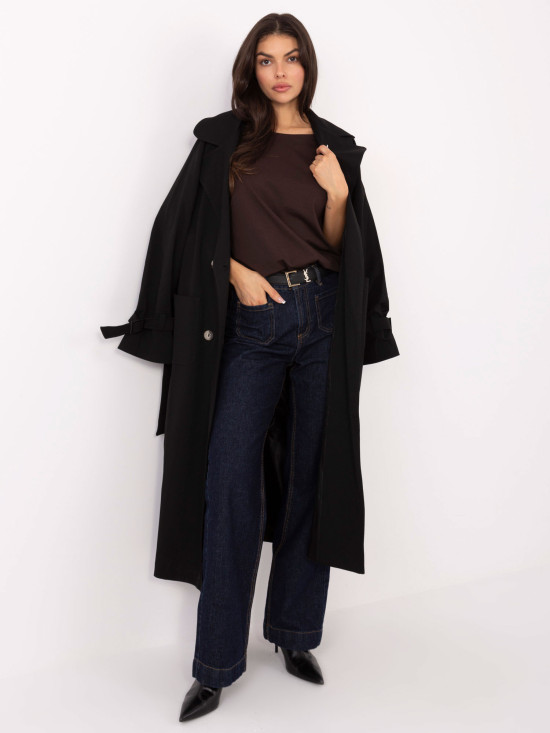 Hnedé bavlnené tričko s lodičkovým výstrihom