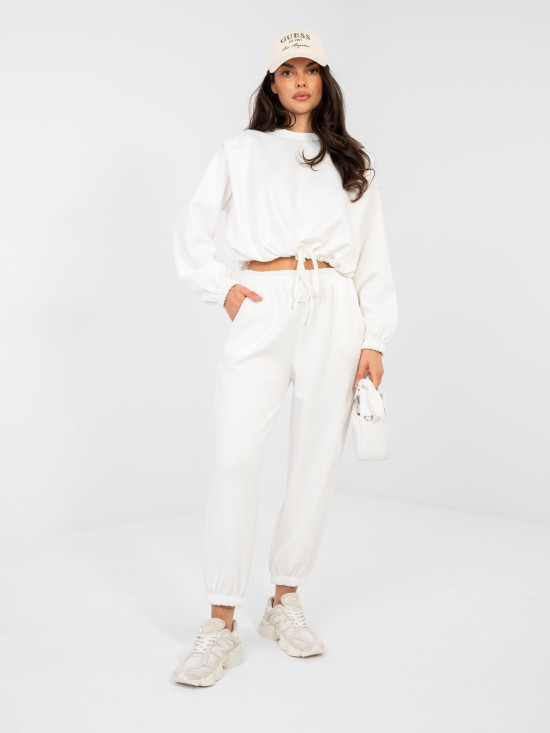 Dámska súprava v ecru farbe s viazaním