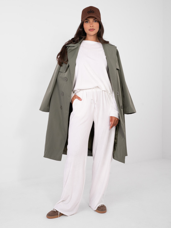 Dámska súprava ecru s dlhým rukávom a ozdobnými detailmi