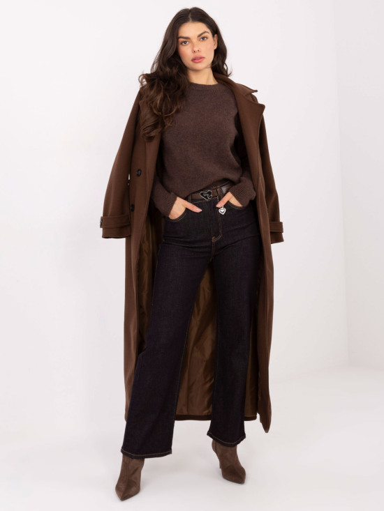 Dámske tmavomodré rovné džínsy s vysokým pásom