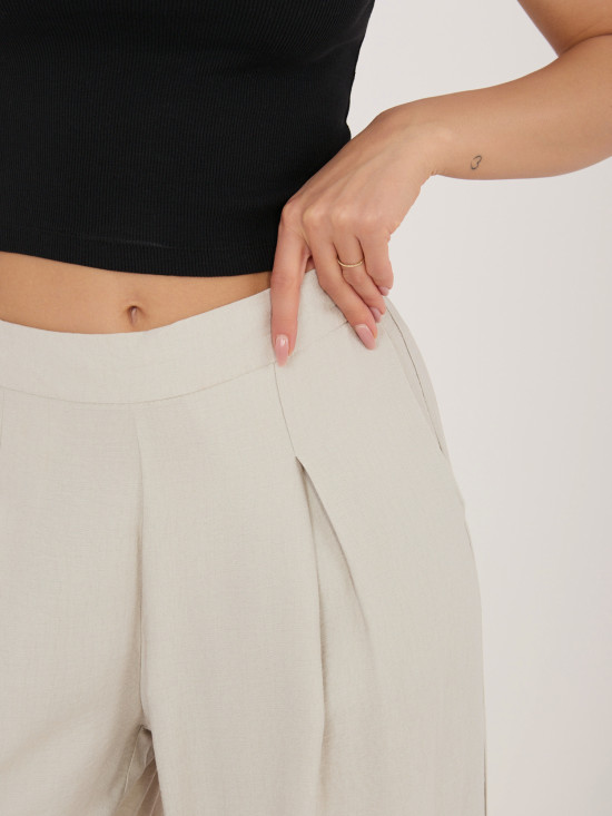 Béžové palazzo nohavice z viskózy
