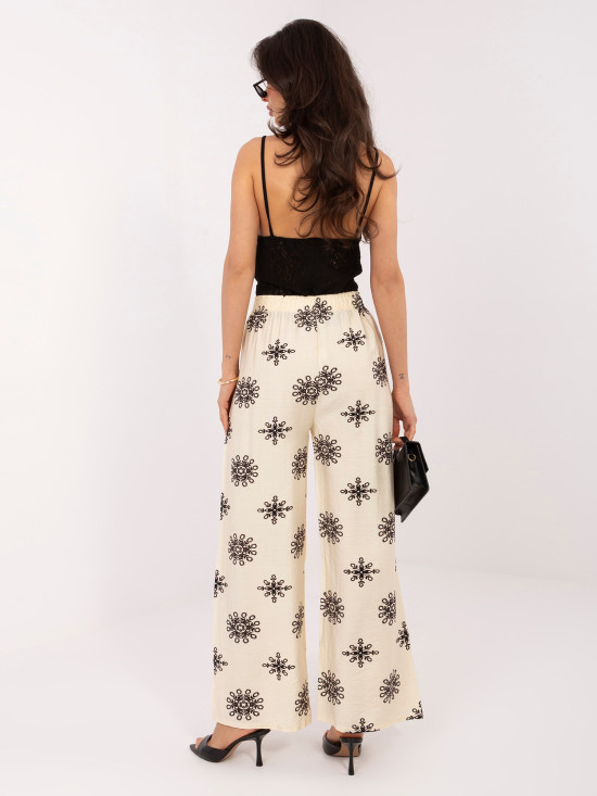 Béžové palazzo nohavice s opaskom
