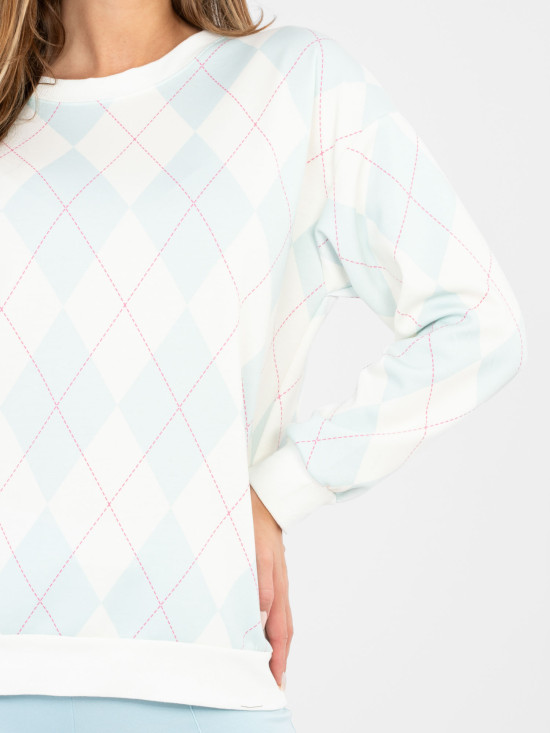 Mätová dámska mikina s geometrickým vzorom