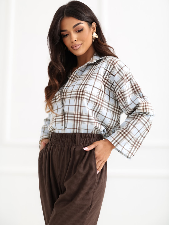 Svetlomodrá kockovaná košeľa