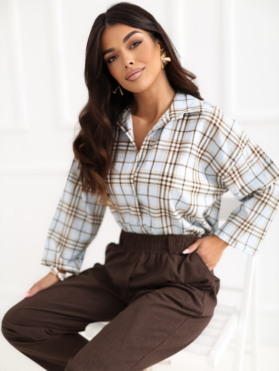 Svetlomodrá kockovaná košeľa