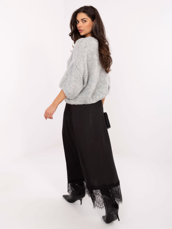 Svetrový kardigán so zapínaním na gombíky, svetlosivý