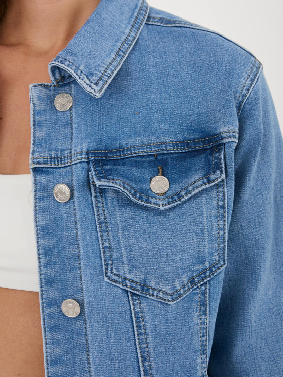 Modrá džínsová bunda s gombíkmi