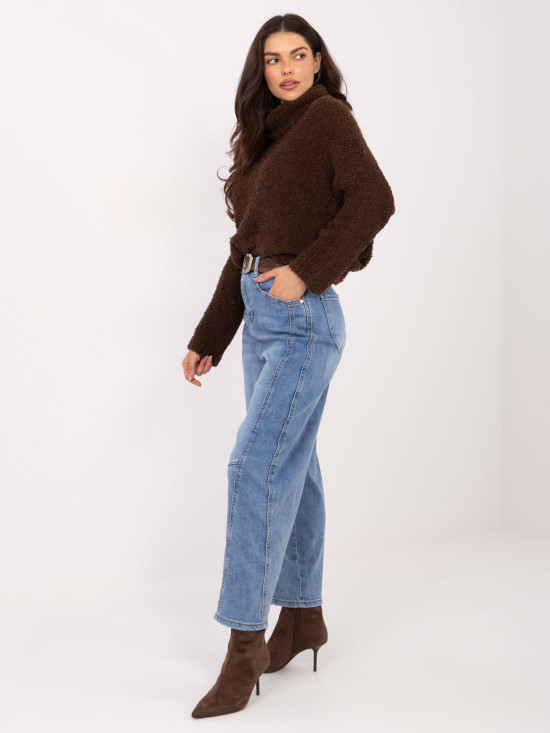 Dámske balloon fit džínsy s vysokým pásom, modré